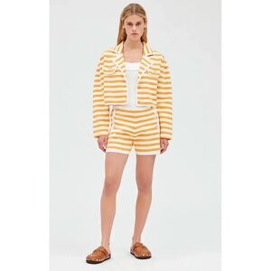 NWT Claudie Pierlot Striped Yellow and White Knit Suit Set